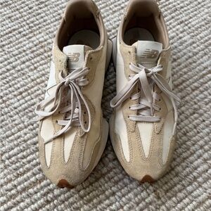 New Balance 327 Beige and Tan Sneakers